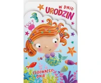 Harmony Card with Birthday Coloring Book, Mermaid, 11,5x16,5 cm